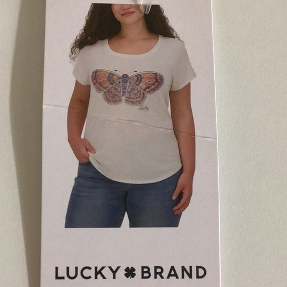 Lucky Brand Size XXL Women's Butterfly Graphic T-Shirt, Marshmallow. New - Picture 6 of 8